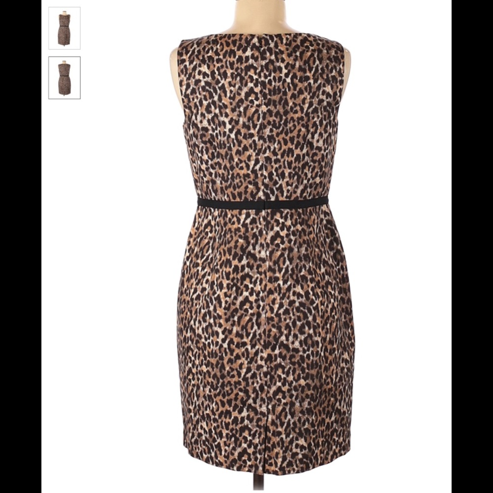 ANN TAYLOR LOFT LEOPARD PRINT SLEEVELESS DRESSπ0P - Picture 4 of 17